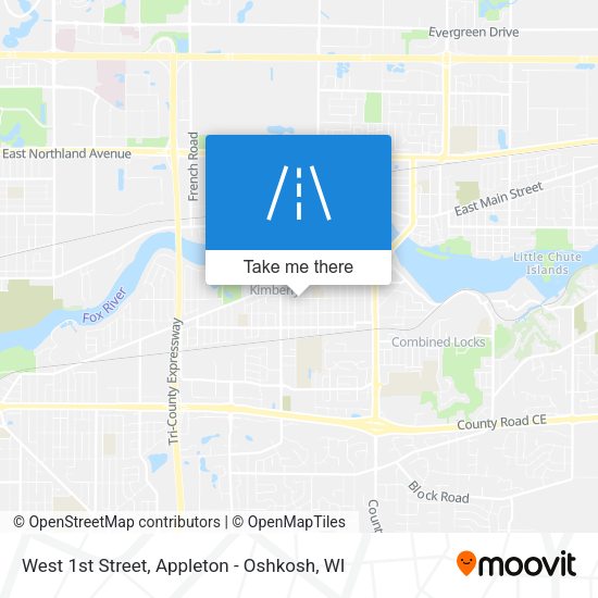 West 1st Street map