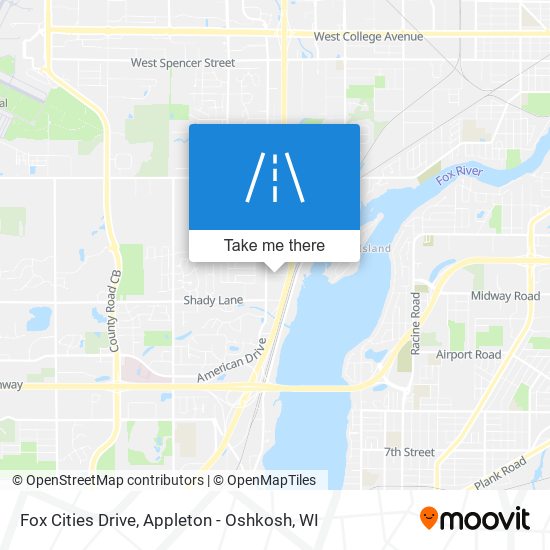 Fox Cities Drive map