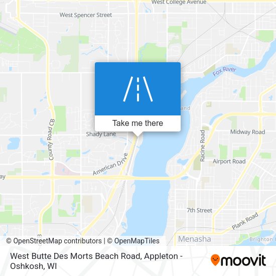 West Butte Des Morts Beach Road map