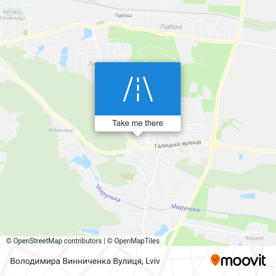 Володимира Винниченка Вулиця map