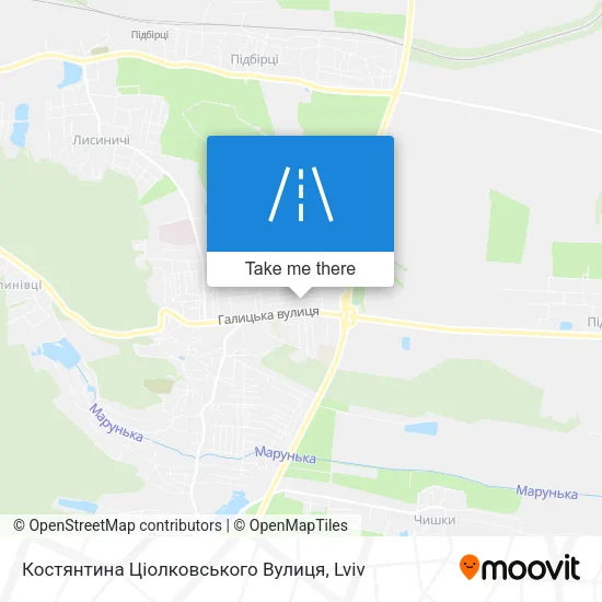 Карта Костянтина Ціолковського Вулиця