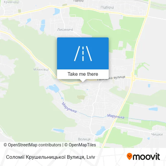Карта Соломії Крушельницької Вулиця
