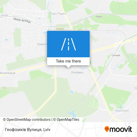 Карта Геофізиків Вулиця