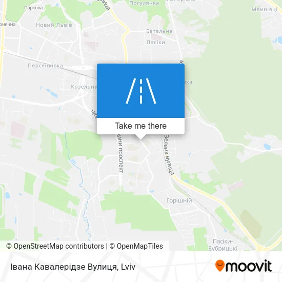 Карта Івана Кавалерідзе Вулиця
