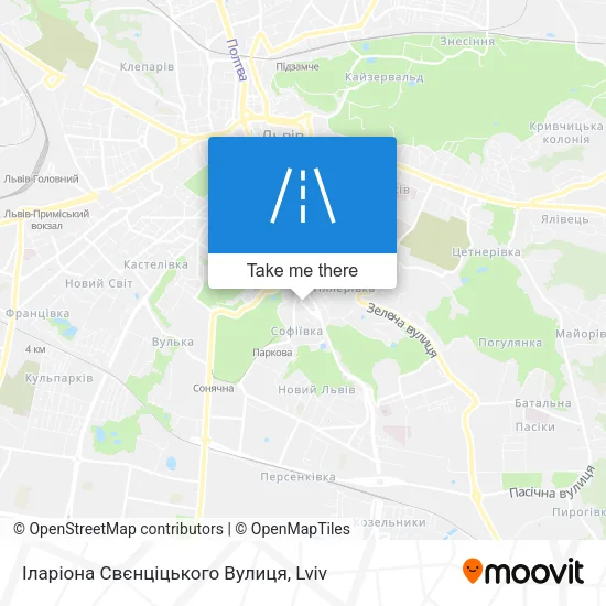 Карта Іларіона Свєнціцького Вулиця