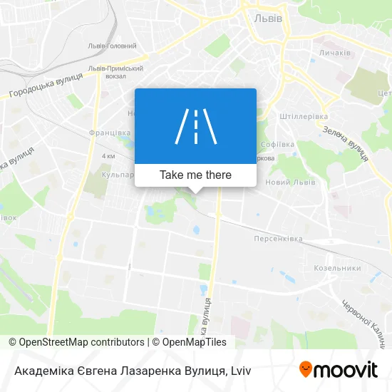 Карта Академіка Євгена Лазаренка Вулиця
