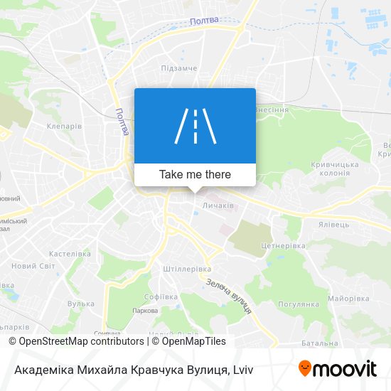 Карта Академіка Михайла Кравчука Вулиця