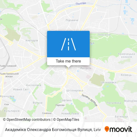 Карта Академіка Олександра Богомольця Вулиця