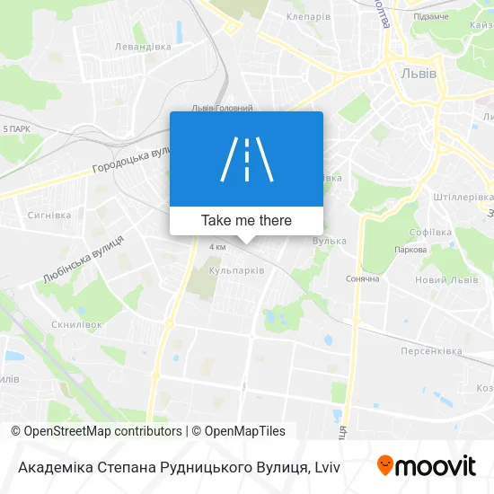 Карта Академіка Степана Рудницького Вулиця