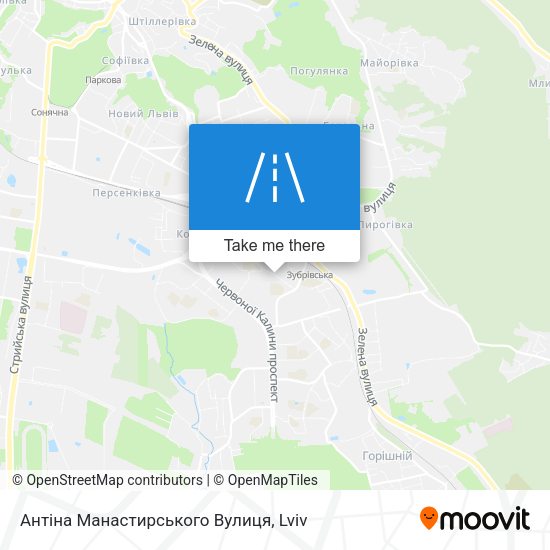 Антіна Манастирського Вулиця map