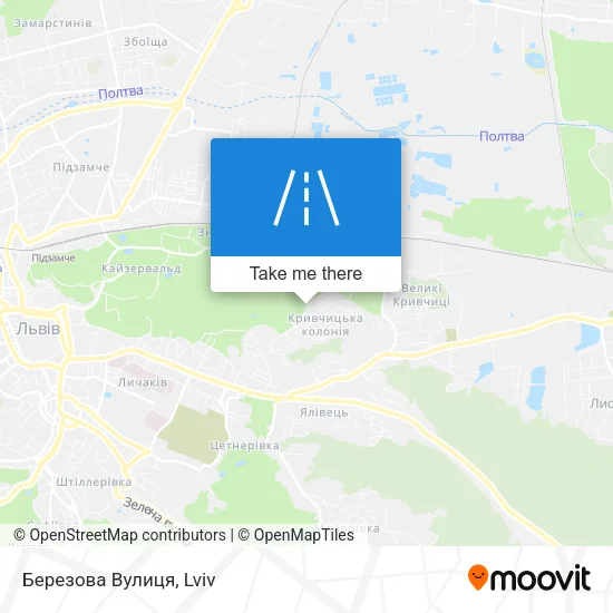 Карта Березова Вулиця