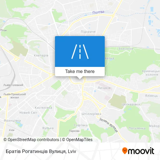 Карта Братів Рогатинців Вулиця