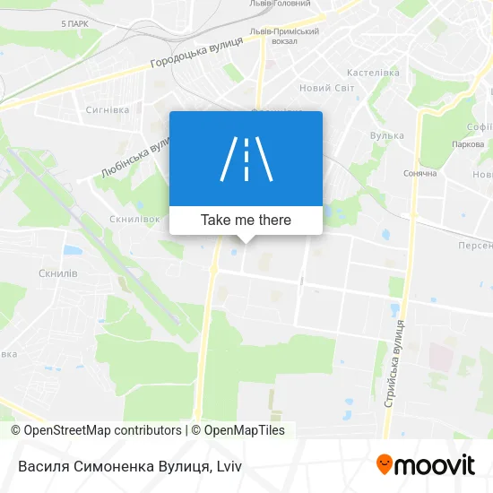 Карта Василя Симоненка Вулиця