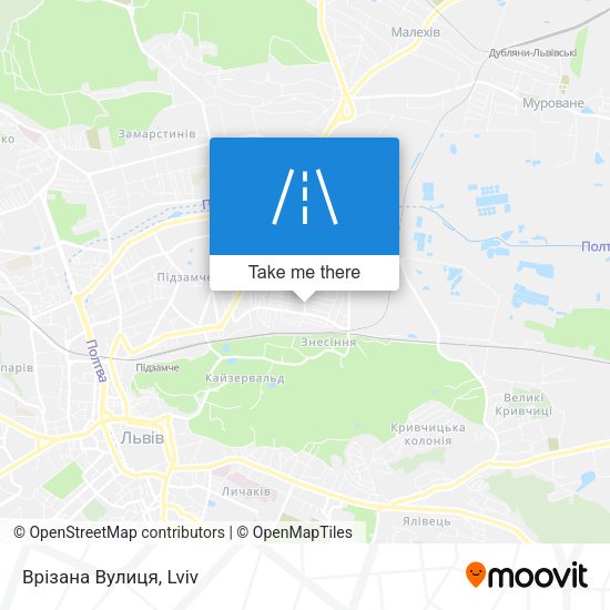 Врізана Вулиця map