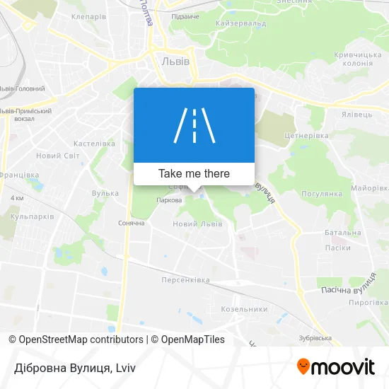 Карта Дібровна Вулиця