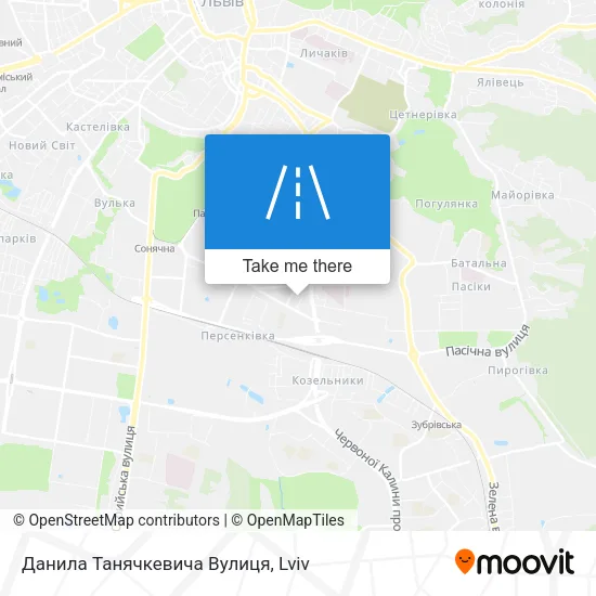 Карта Данила Танячкевича Вулиця