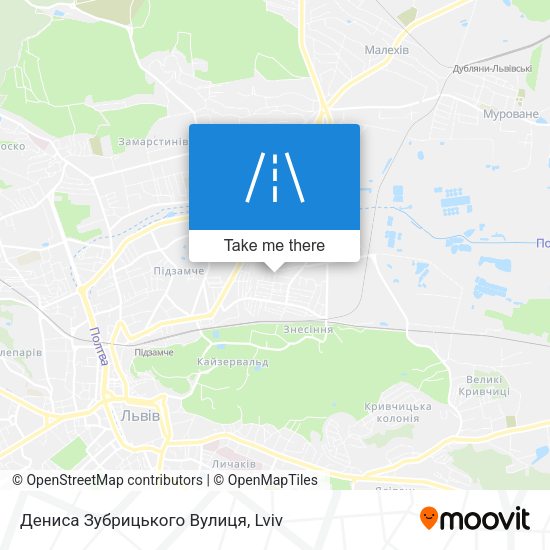 Дениса Зубрицького Вулиця map
