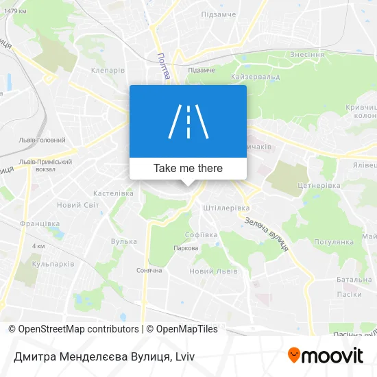 Карта Дмитра Менделєєва Вулиця