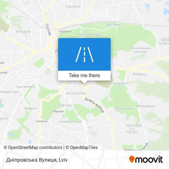 Карта Дніпровська Вулиця