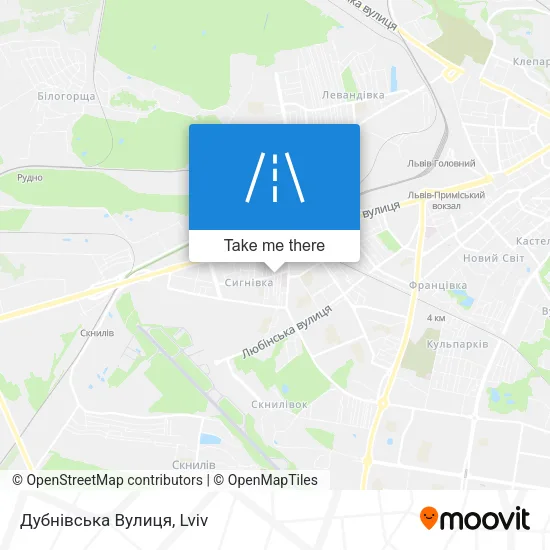 Карта Дубнівська Вулиця