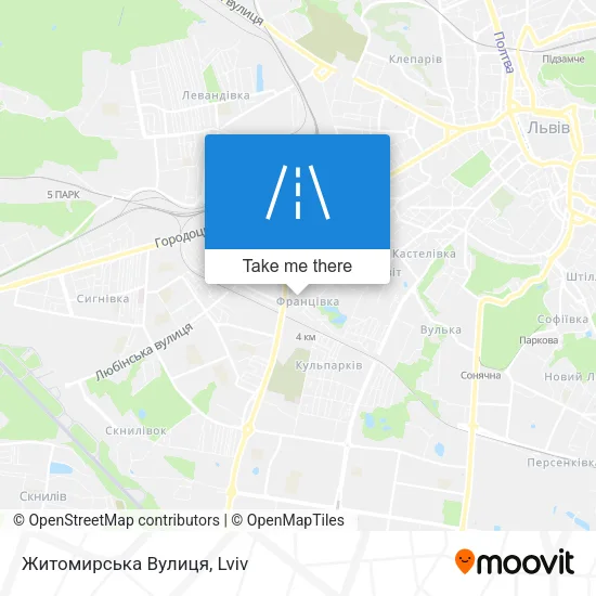 Карта Житомирська Вулиця
