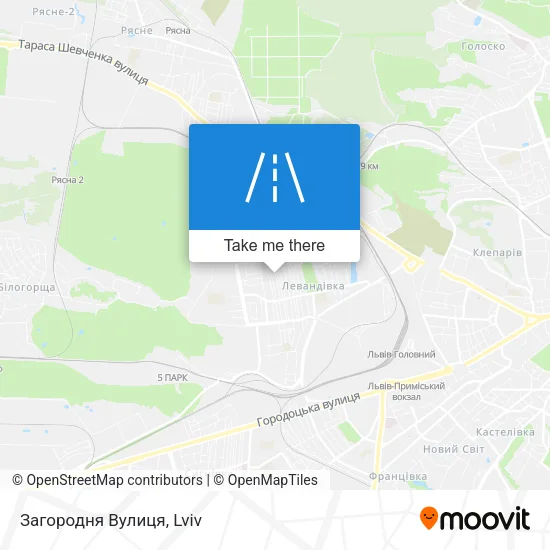 Карта Загородня Вулиця