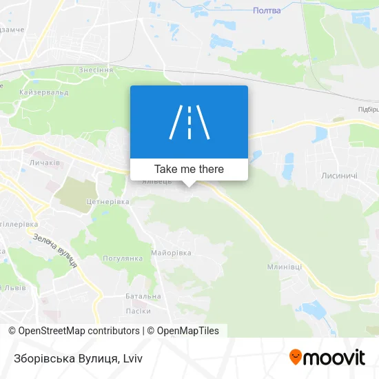 Карта Зборівська Вулиця