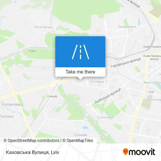 Карта Каховська Вулиця