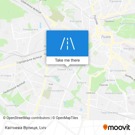 Карта Квітнева Вулиця