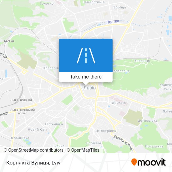 Корнякта Вулиця map