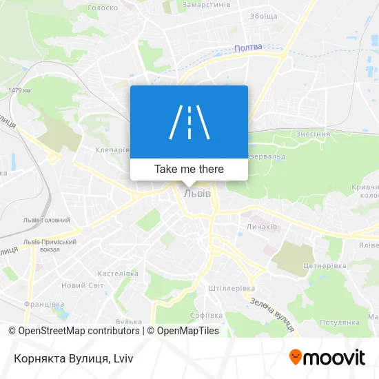 Карта Корнякта Вулиця