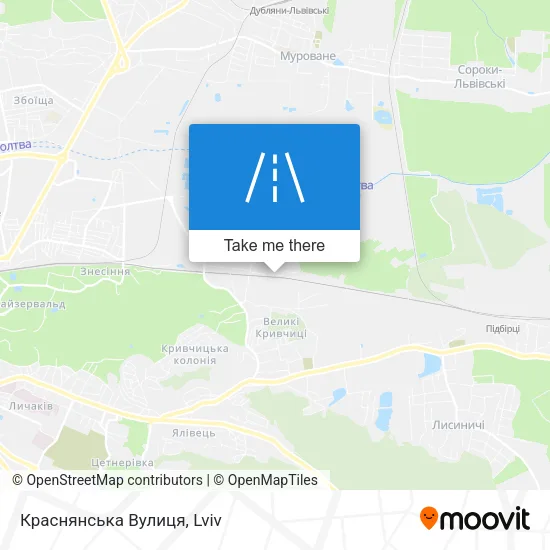 Карта Краснянська Вулиця