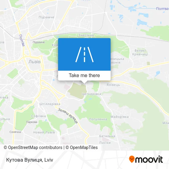 Карта Кутова Вулиця