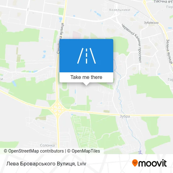Карта Лева Броварського Вулиця