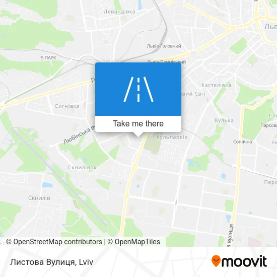 Карта Листова Вулиця