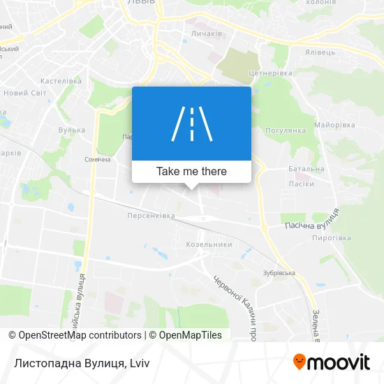 Карта Листопадна Вулиця