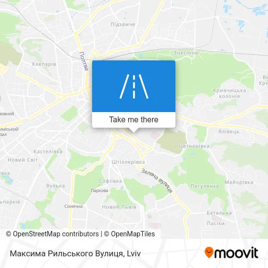 Карта Максима Рильського Вулиця