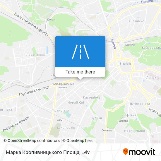 Карта Марка Кропивницького Площа
