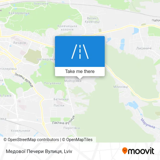 Карта Медової Печери Вулиця