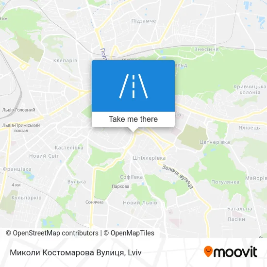 Карта Миколи Костомарова Вулиця