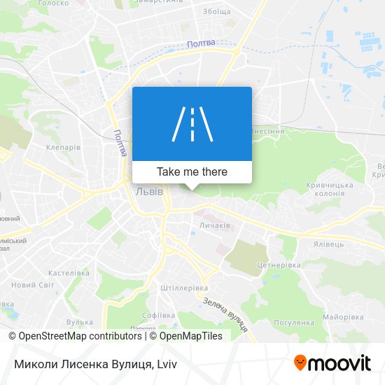 Карта Миколи Лисенка Вулиця
