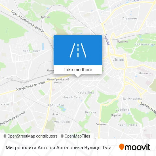 Карта Митрополита Антонія Ангеловича Вулиця