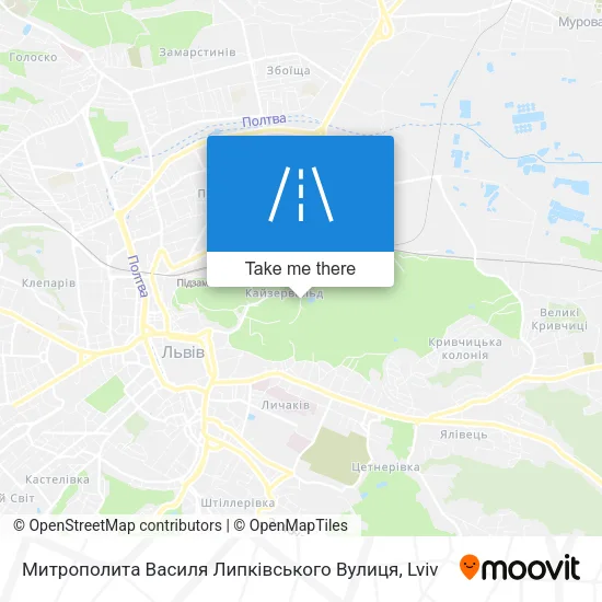 Карта Митрополита Василя Липківського Вулиця