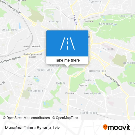 Карта Михайла Глінки Вулиця