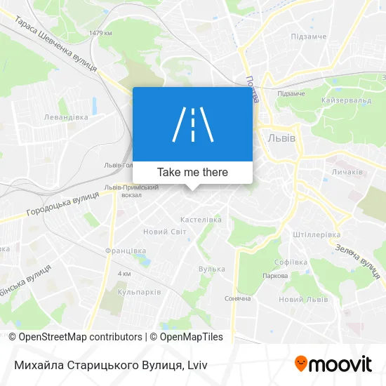 Карта Михайла Старицького Вулиця