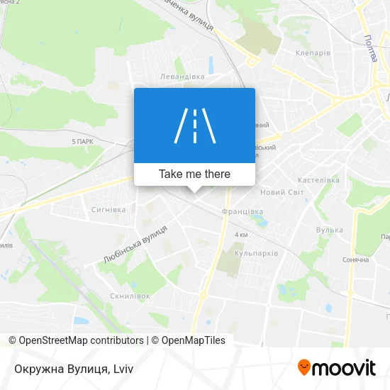 Карта Окружна Вулиця