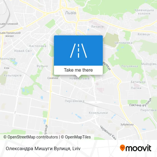 Олександра Мишуги Вулиця map