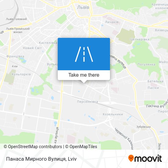 Карта Панаса Мирного Вулиця