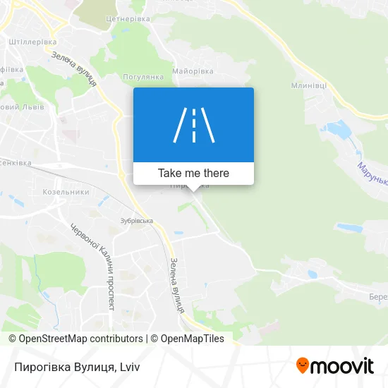 Карта Пирогівка Вулиця