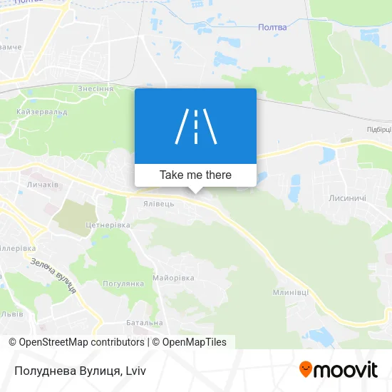 Карта Полуднева Вулиця